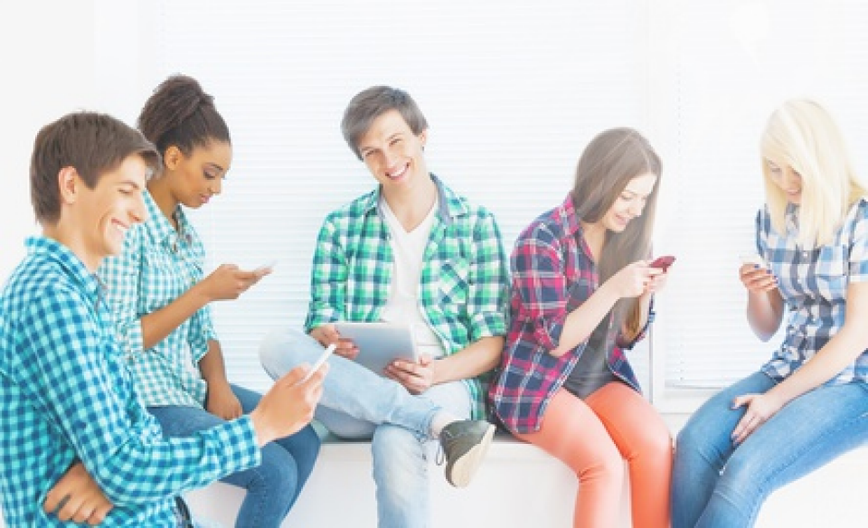 Teens with cell phones
